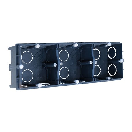 Lot de 5 boites d'appareillage maçonnerie 3 postes Prof 40 mm horizontal/vertical Lot de 5 boites d'appareillage maçonnerie 3 postes Prof 40 mm horizontal/vertical
