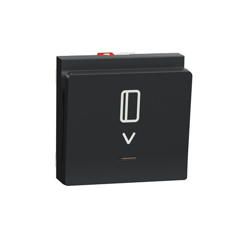 Commande à carte NO/NF 10A Unica NU328354 anthracite 2 modules mécansime seul Commande à carte NO/NF 10A Unica NU328354 anthracite 2 modules mécansime seul