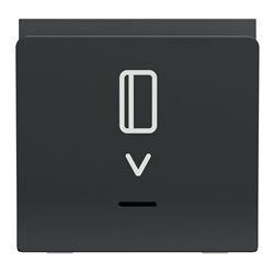 Commande à carte NO/NF 10A Unica NU328354 anthracite 2 modules mécansime seul