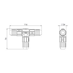 Lot de 5 Connexions étanches En T pour 3G0.75 à 3G1.5mm²