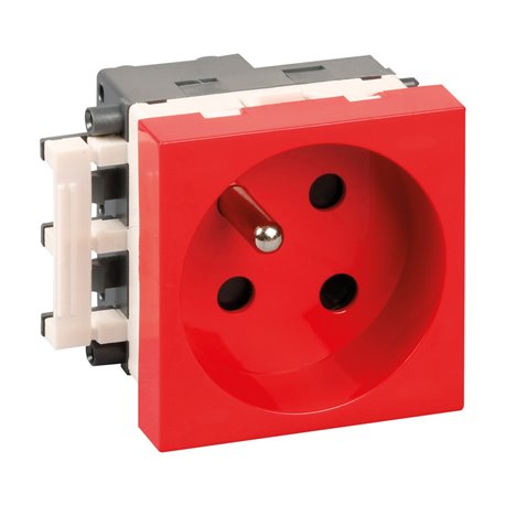 Lot de 12 prises 16A 2P+T Rouge détrompée