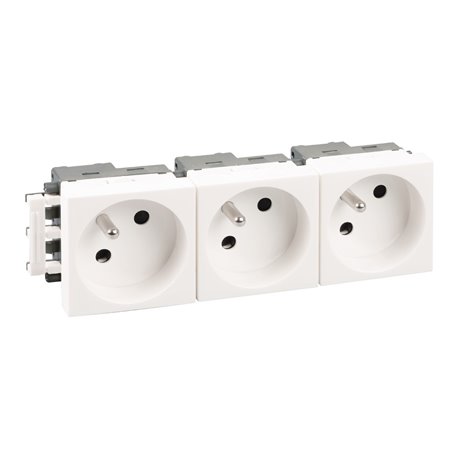 Legrand Triple prise avec terre Mosaic, LEGRAND, blanc