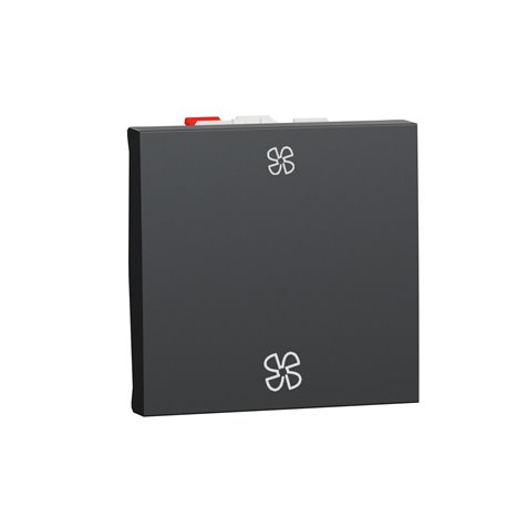 Commande VMC 2 vitesses 10A Unica NU320354VMC anthracite 2 modules mécansime seul Commande VMC 2 vitesses 10A Unica NU320354VMC anthracite 2 modules mécansime seul