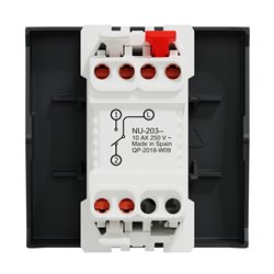 Commande VMC 2 vitesses 10A Unica NU320354VMC anthracite 2 modules mécansime seul