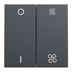Commande VMC ON/OFF + 2 vitesses 10A Unica NU321454 anthracite 2 modules mécansime seul