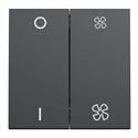 Commande VMC ON/OFF + 2 vitesses 10A Unica NU321454 anthracite 2 modules mécansime seul