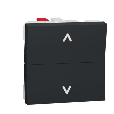 Commande volet-roulant double poussoir Unica NU320754 anthracite 2 modules mécansime seul Commande volet-roulant double poussoir Unica NU320754 anthracite 2 modules mécansime seul