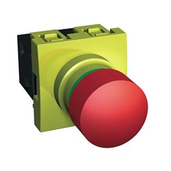 Coup de poing arrêt d'urgence Unica ALB45033 tourner 1/4 de tour - 10 A - NF + NO 