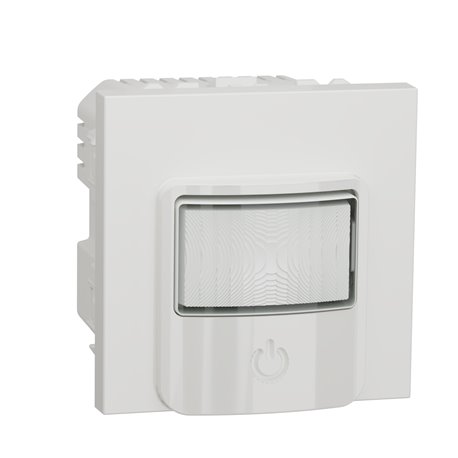 Détecteur de mouvements + poussoir 230V 10A Unica NU352518 Blanc mécanisme seul