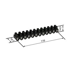 Lot de 10 Barrettes de connexion En acier zingué noire 6 mm²
