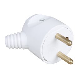 Lot de 10 Fiches 16 A 2P+T portefeuille entrée de câble droite Blanc