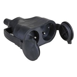 Prolongateur 2x16A 2P+T avec volets Noir