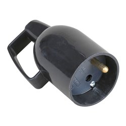 Lot de 10 Prolongateurs 16A 2P+T plastique à coiffe avec anneau Noir