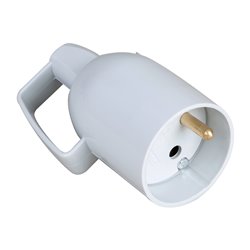 Lot de 10 Prolongateurs 16A 2P+T plastique à coiffe avec anneau Gris