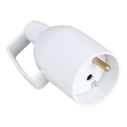 Lot de 10 Prolongateurs 16A 2P+T plastique à coiffe avec anneau Blanc