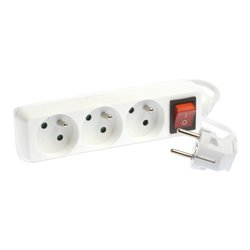 Bloc multiprise 3G1,5 mm² 3 prises 2P+T 16A avec interrupteur L1,5m
