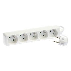 Bloc multiprise 3G1,5 mm² 5 prises 2P+T 16A sans interrupteur L1,5m