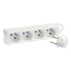 Bloc multiprise 3G1,5 mm² 4 prises 2P+T 16A sans interrupteur L1,5m