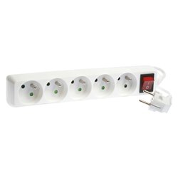 Bloc multiprise 3G1,5 mm² 5 prises 2P+T 16A avec interrupteur L4m