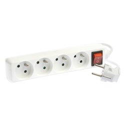Bloc multiprise 3G1 mm² 4 prises 2P+T 16A avec interrupteur L1m