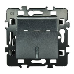 Lot de 10 Commandes Poussoir porte-étiquette à fermeture avec voyant rouge Anthracite