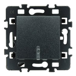 Lot de 10 Commandes Poussoir à fermeture avec voyant rouge Anthracite