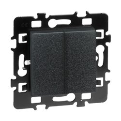 Lot de 10 Commandes Va et vient + bouton poussoir sans voyant Anthracite