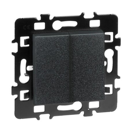 Lot de 10 Commandes Va et vient + bouton poussoir sans voyant Anthracite