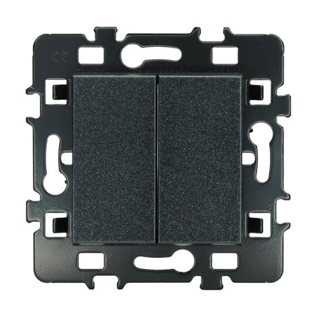 Lot de 10 Commandes Double va et vient sans voyant Anthracite Lot de 10 Commandes Double va et vient sans voyant Anthracite