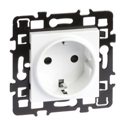 Lot de 10 Prises 16A Courant fort 2P+T Schuko Blanc