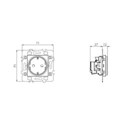 Prise électrique murale 2P+T 16A encastrable blanche - Eurohm Esprit