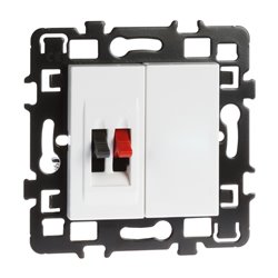 Prise haut-parleur Simple Blanc