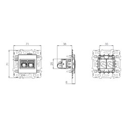 Prise double RJ45 catégorie 6 blindé Esprit Eur'Ohm Réf: 61873