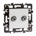 Prise TV Double multi-services type «F» mâle Blanc