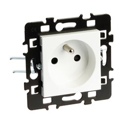 Lot de 10 prises 16A Courant fort 2P+T avec griffes Blanc