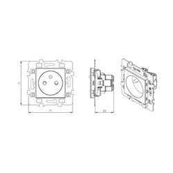 Lot de 10 prises 16A Courant fort 2P+T avec connexion haut/bas Blanc
