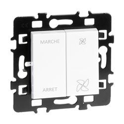 Commande de VMC 2 vitesses avec interrupteur "marche/arrêt" Blanc