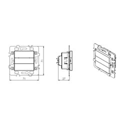 Commande de volet roulant Interrupteur 3 positions Blanc