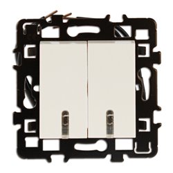 Lot de 10 Commandes Combiné va et vient avec voyant Blanc