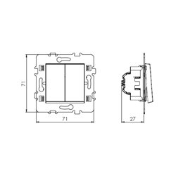 Lot de 10 Commandes Double va et vient sans voyant Blanc