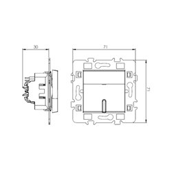 Lot de 10 Commandes Poussoir à fermeture avec porte-étiquette sans voyant Blanc