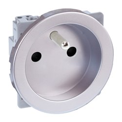 Prise 16A Courant fort 2P+T Silver