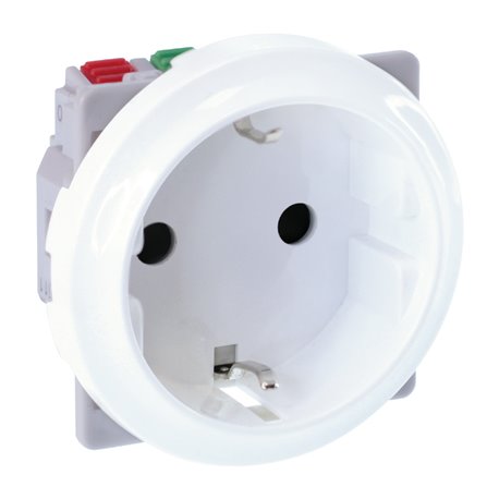 Prise 16A Courant fort 2P+T Schuko Blanc Prise 16A Courant fort 2P+T Schuko Blanc