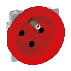 Prise 16A Courant fort 2P+T détrompée rouge
