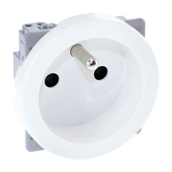 Prise 16A Courant fort 2P+T avec connexion haut/bas Blanc