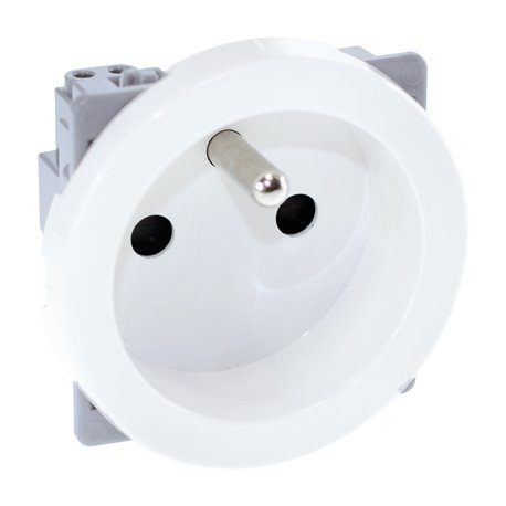 Prise 16A Courant fort 2P+T avec connexion haut/bas Blanc Prise 16A Courant fort 2P+T avec connexion haut/bas Blanc