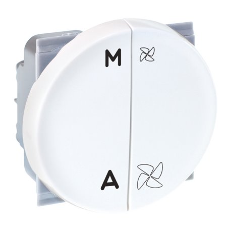 Commande de VMC 2 vitesses avec interrupteur "marche/arrêt" Blanc