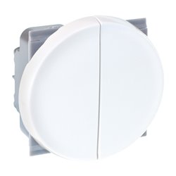Commande Va et vient + bouton poussoir sans voyant Blanc