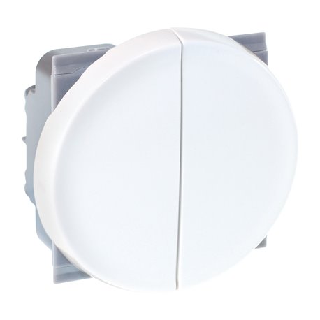 Commande Va et vient + bouton poussoir sans voyant Blanc Commande Va et vient + bouton poussoir sans voyant Blanc
