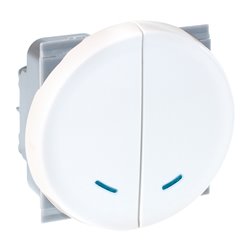 Commande Combiné va et vient avec voyant Blanc